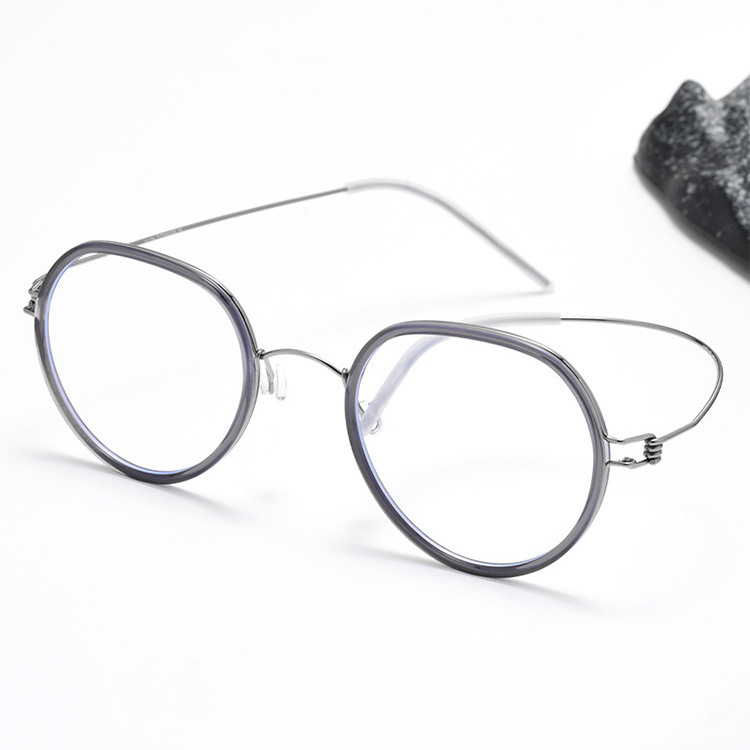 Eterlens｜6g超軽量セミチタンネジなしデザイン｜度付き対応｜レトロ風メガネ