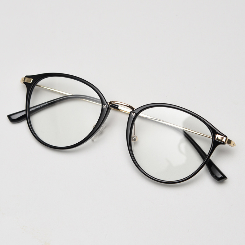 Eterlens クラシックラウンドフレームメタルブリッジ│度数対応可能のブルーライトカットメガネ-Eterlens