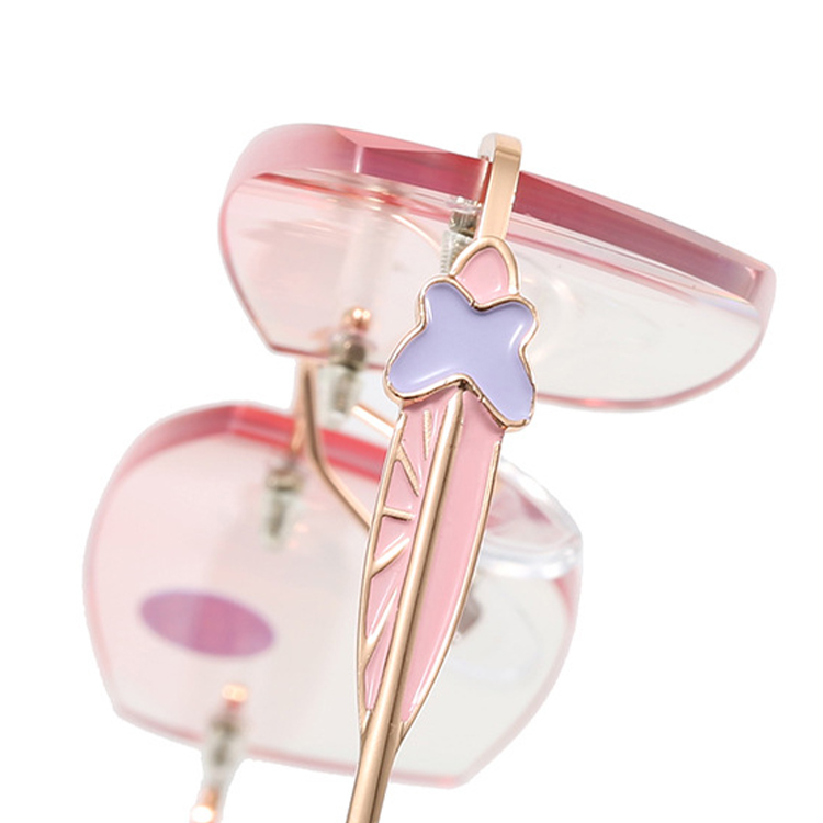 Eterlens｜バタフライモチーフ付きリムレス老眼鏡｜ブルーライトカット｜落ち着きのある大人スタイル