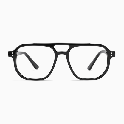 Eterlens｜アビエーターダブルブリッジリベットメガネ｜度付き対応｜レトロでエレガント