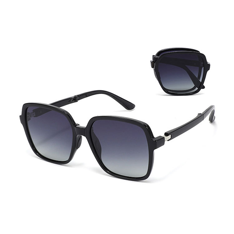 Eterlens | 大きめスクエアフレーム | グラデーションレンズ | 折りたたみ可能  UV400  サングラス-Eterlens