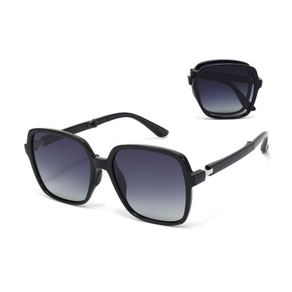 Eterlens | 大きめスクエアフレーム | グラデーションレンズ | 折りたたみ可能  UV400  サングラス-Eterlens