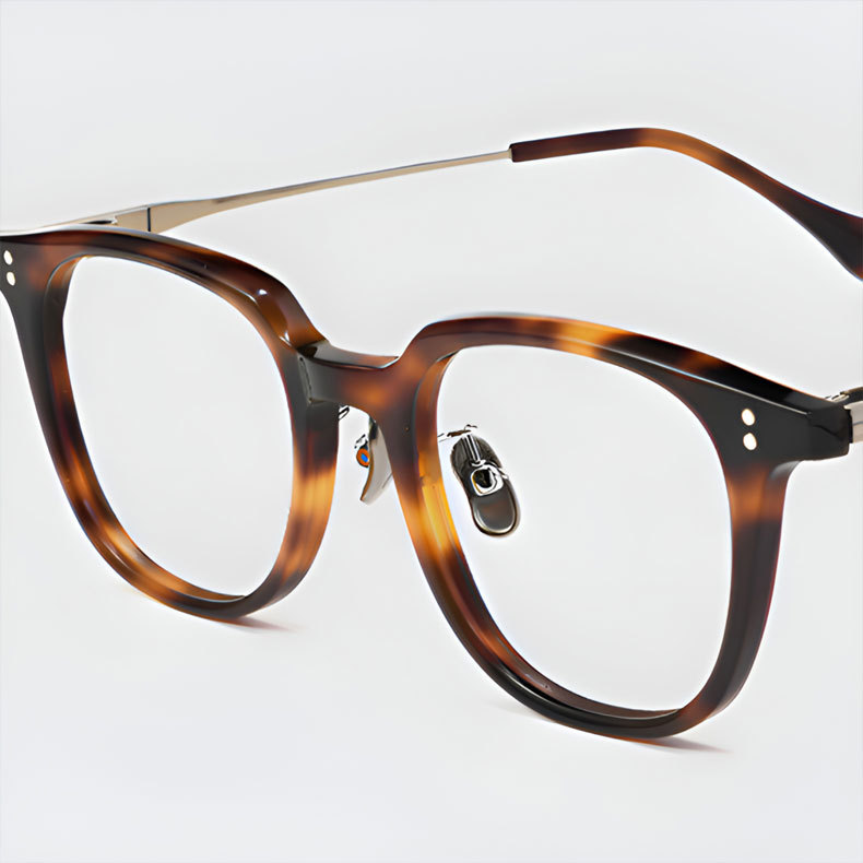 Eterlens｜16.4g ボストン型アセテートチタン製メガネ｜レトロ風｜オーダーメイド