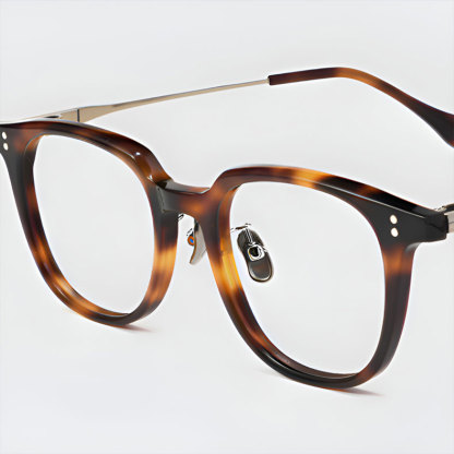 Eterlens｜16.4g ボストン型アセテートチタン製メガネ｜レトロ風｜オーダーメイド