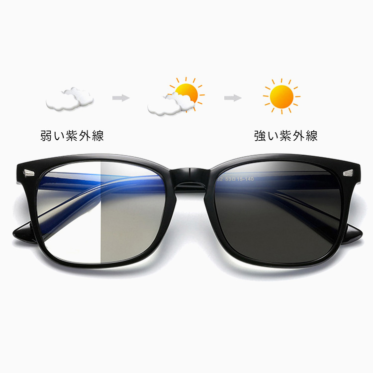 クラシック大きめフレーム｜調光多焦点｜遠近両用折りたたみ式老眼鏡 | Square Progressive - 商品画像 2/11