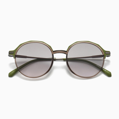 Eterlens  レトロ風ラウンドフレームTR90 | 偏光レンズUV400 | ヒップホップ系サングラス-Eterlens