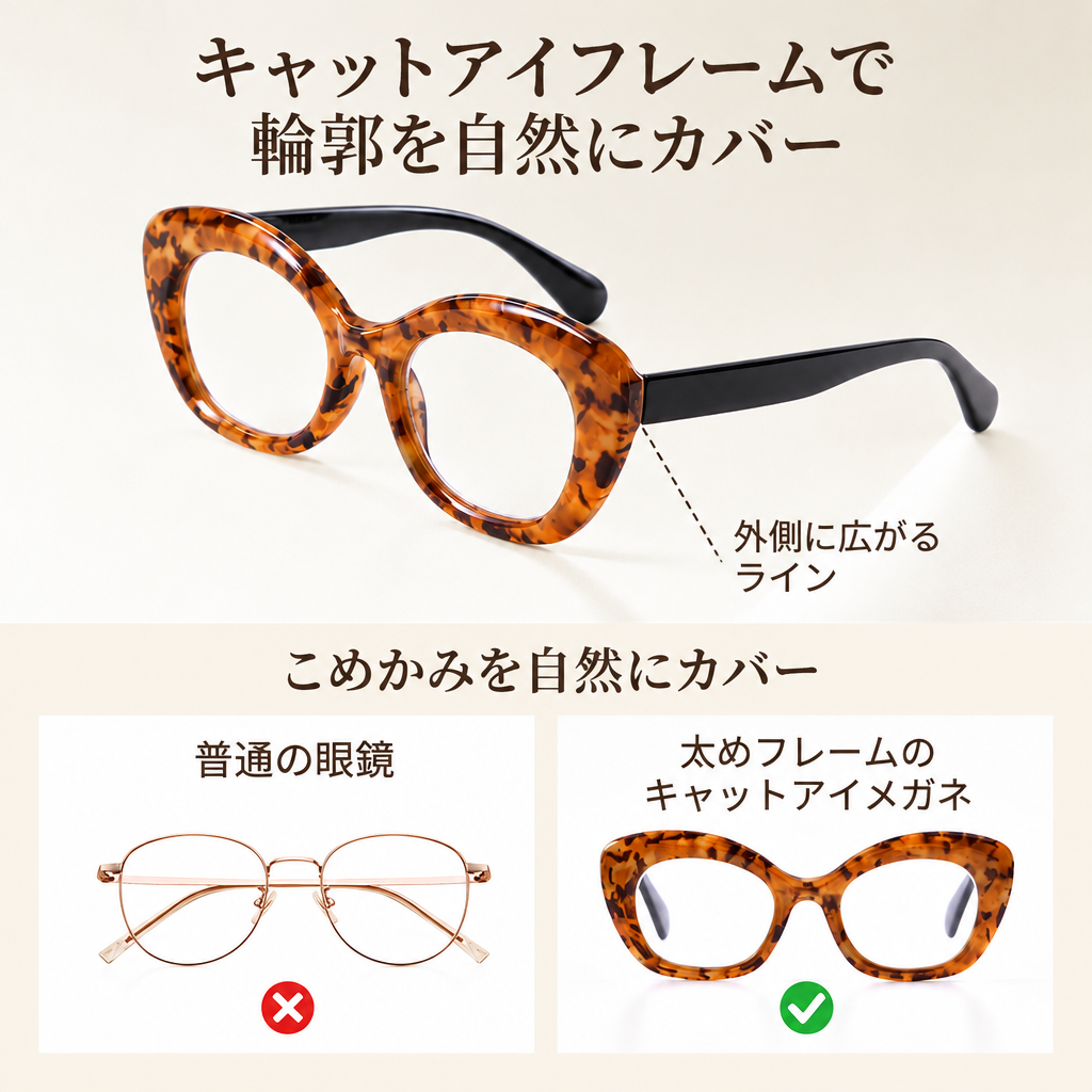 【若見え・小顔効果】Eterlens フォックス型 老眼鏡 おしゃれ | 究極の小顔効果ビッグフレーム | 上品さ漂うレディース老眼鏡