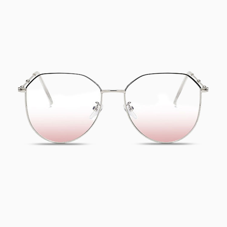 Eterlens|金属チークカラーレンズメガネ|小顔効果ブルーライトカット|上質なビッグフレーム