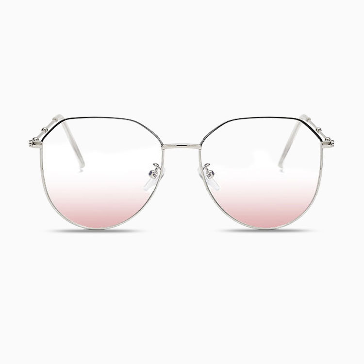 Eterlens|金属チークカラーレンズメガネ|小顔効果ブルーライトカット|上質なビッグフレーム