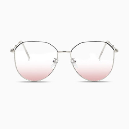 Eterlens|金属チークカラーレンズメガネ|小顔効果ブルーライトカット|上質なビッグフレーム