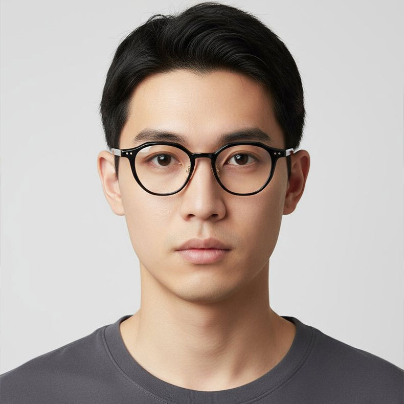 Eterlens | 16g レトロ風アセテートメガネ | 芯張りテンプル | オーダーメイド