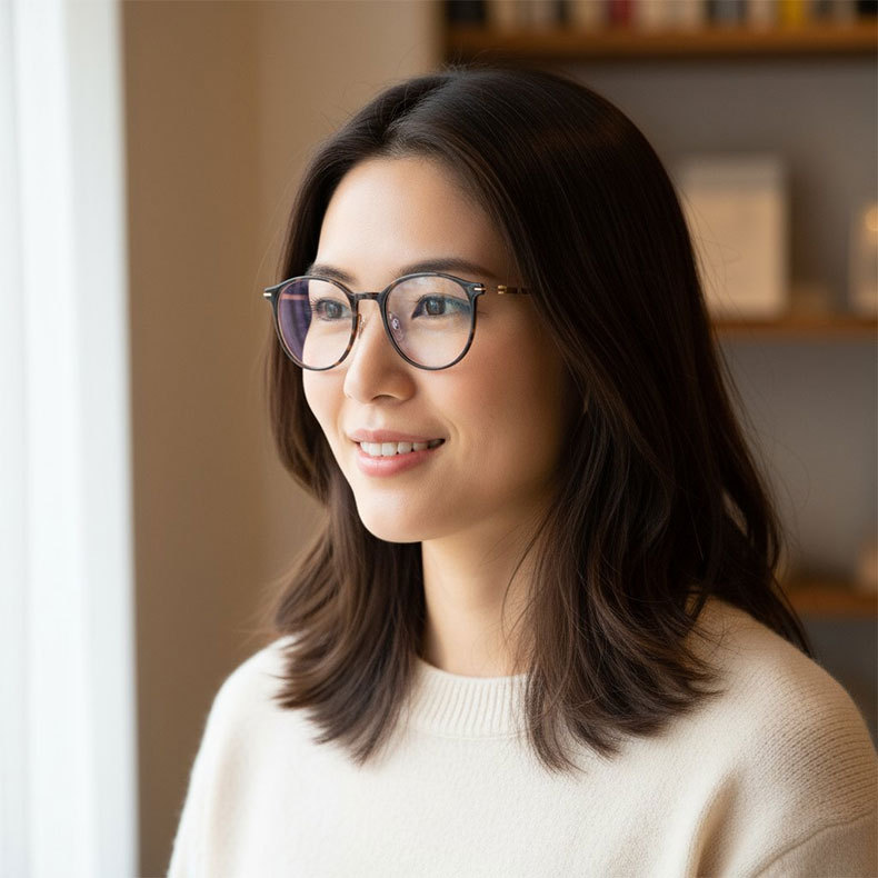 Eterlens | 9.5g レトロ風アセテートビッグフレームメガネ | スタイリッシュでエレガント