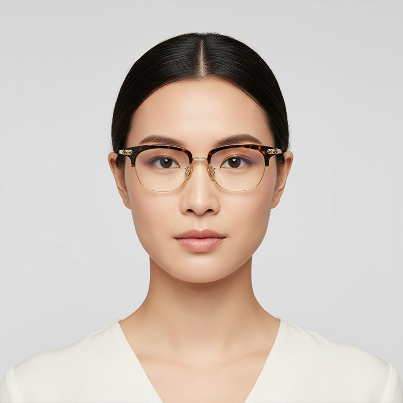 Eterlens | 上質なアセテートチタン製彫刻模様付きメガネ | クラシックレトロ | 丁寧な仕上げ