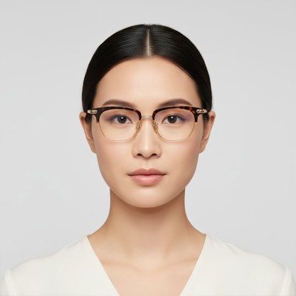 Eterlens | 上質なアセテートチタン製彫刻模様付きメガネ | クラシックレトロ | 丁寧な仕上げ