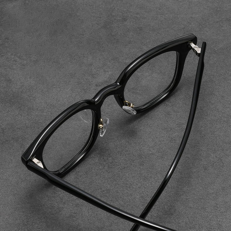 【小顔効果・鼻パッド付】Eterlens 知性の窓 メガネ 度付き おしゃれ ウェリントン | アセテート太縁フレーム | べっ甲柄レトロ・男女兼用 - 商品画像 5/9 (Wellington RxReady)