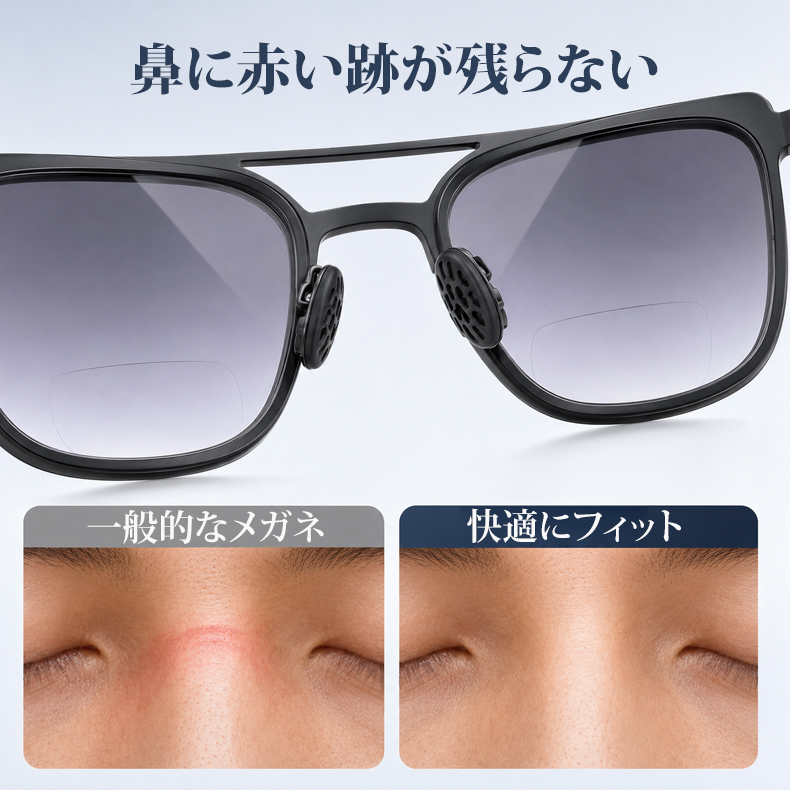 【UVカット】Eterlens｜おしゃれな二重焦点偏光老眼鏡｜ムレにくく快適