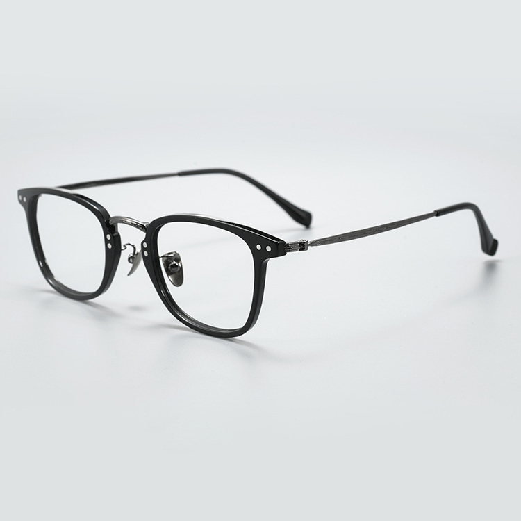 【知的でシャープ・小顔効果】Eterlens スクエアメガネ| TR+チタン|   13.9g超軽量フレーム | 度付き対応・ブルーライトカット・男女兼用 - 商品画像 9/10 (Round RxReady)