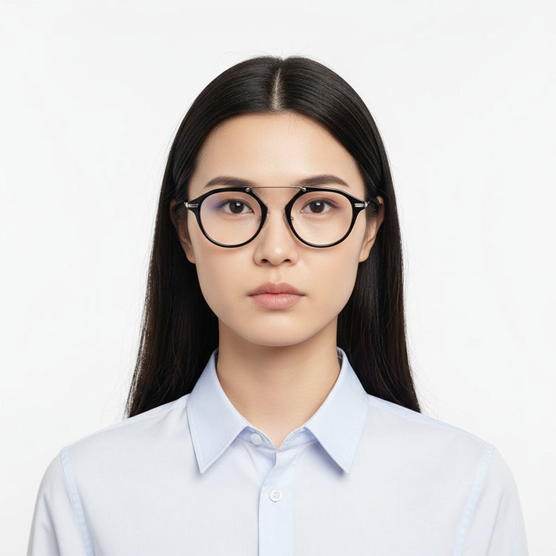 【匠の技・チタン】Eterlens | メタルブリッジ・多角形フレーム【Double-Bridge】| 超軽量 | 知的・個性的 | 度付き対応 | ヴィンテージモダン - 商品画像 9/15 (Round RxReady)