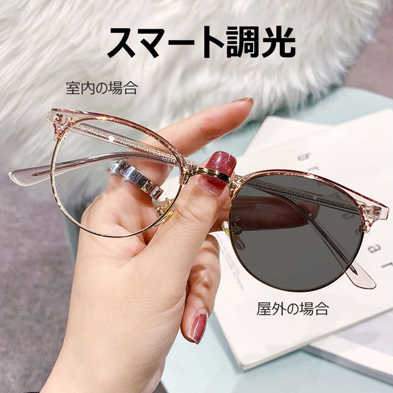 色が変わる調光ラウンドフレーム老眼鏡 | Round Photo - 商品画像 6/15