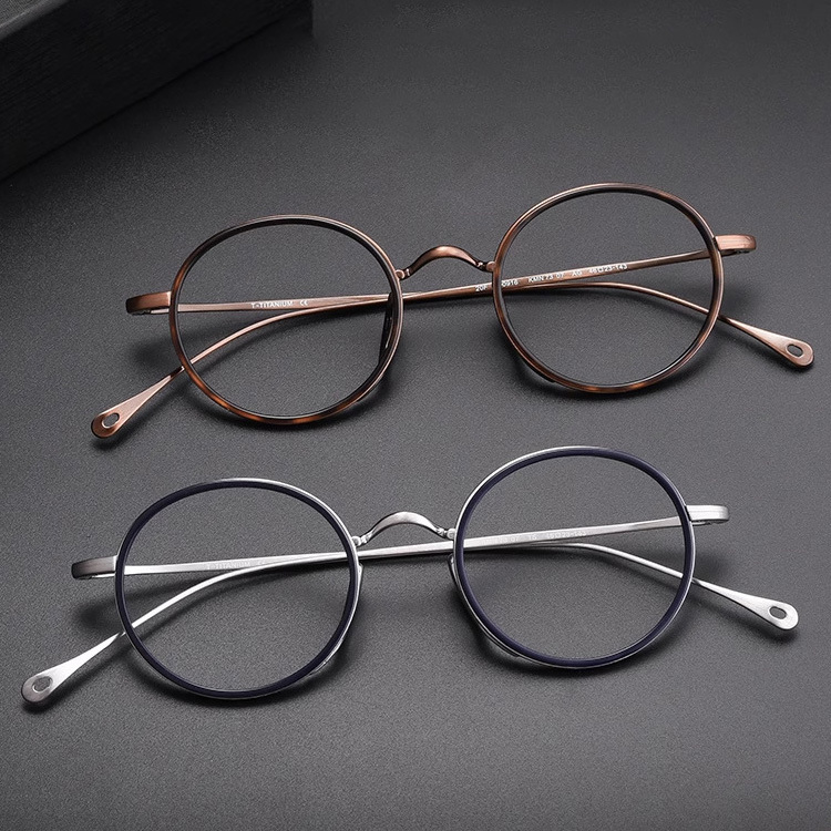 Eterlens｜高級感のあるS型鼻パッド彫刻模様メガネ｜度付き対応｜匠の技が光る一本