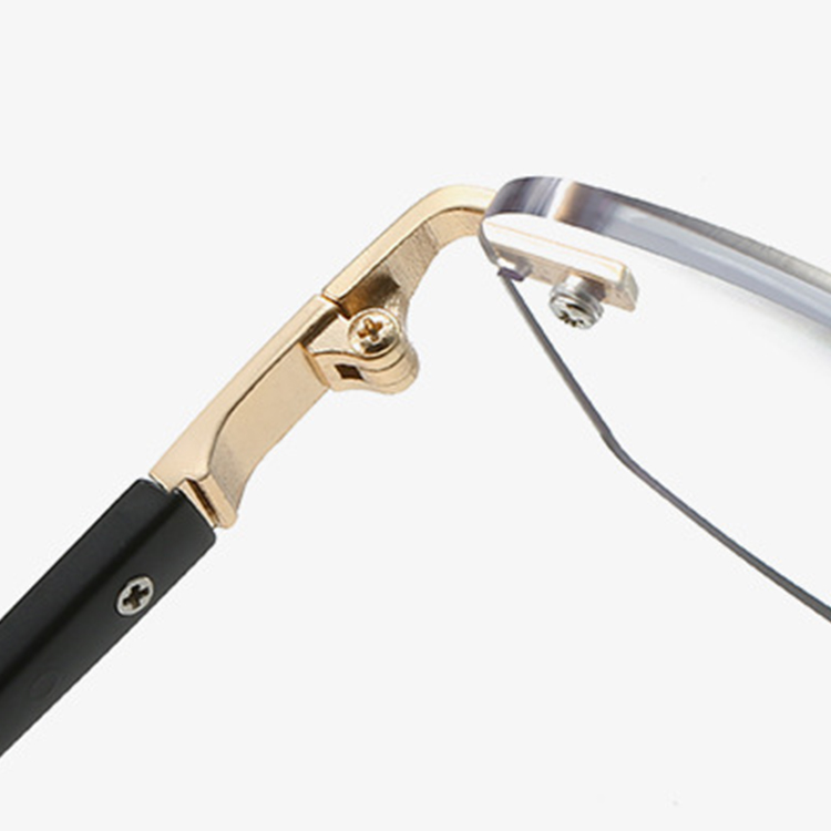 Eterlens｜幾何エッジカットリムレス老眼鏡｜調光遠近両用多焦点｜落ち着きのある大人スタイル