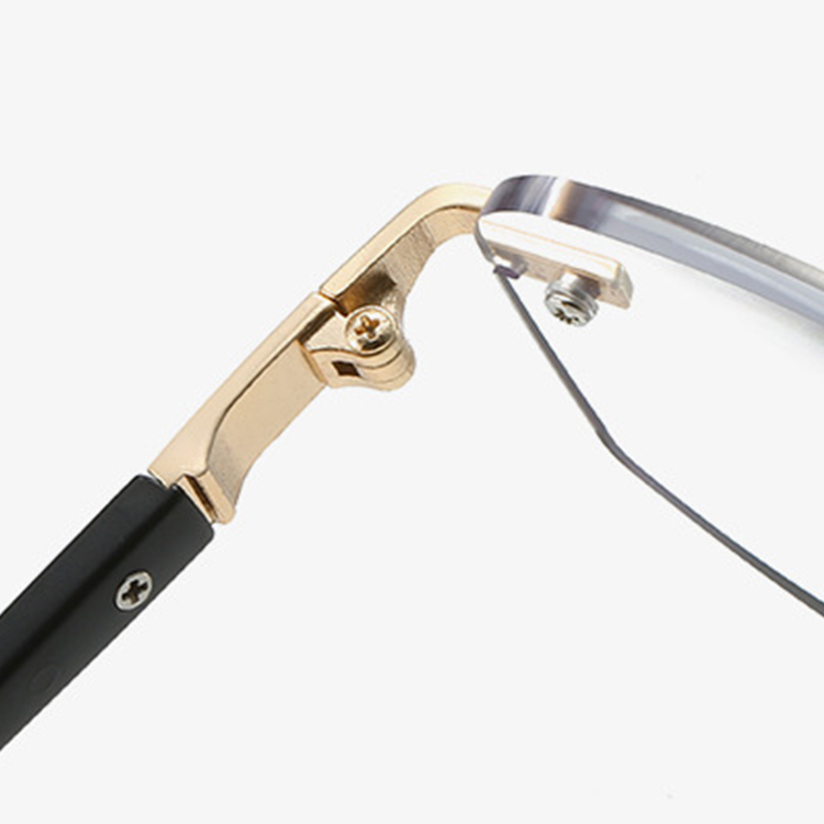 Eterlens｜幾何エッジカットリムレス老眼鏡｜調光遠近両用多焦点｜落ち着きのある大人スタイル