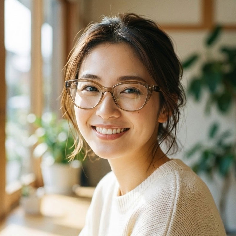 Eterlens|上向きキャットアイメガネ|度付き対応|職人仕上げのカラーリング|すっぴんでも肌映え