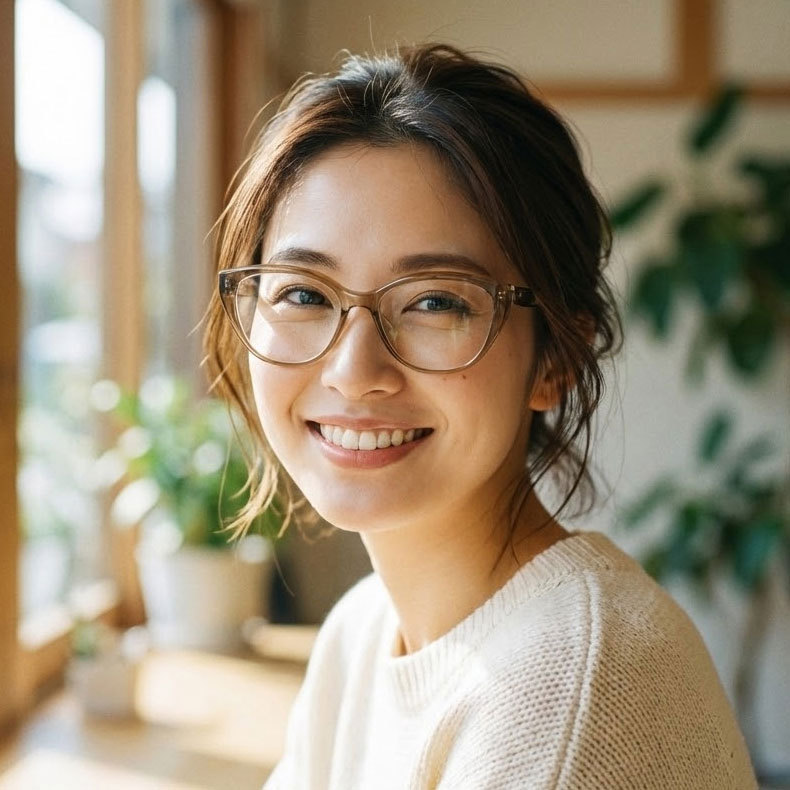 Eterlens|上向きキャットアイメガネ|度付き対応|職人仕上げのカラーリング|すっぴんでも肌映え