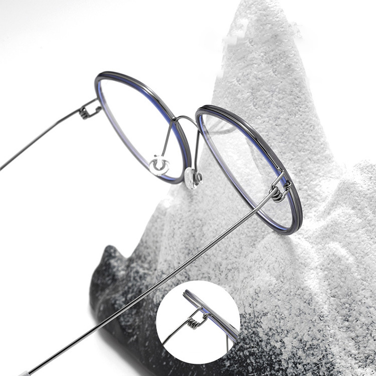 Eterlens｜6g超軽量セミチタンネジなしデザイン｜度付き対応｜レトロ風メガネ