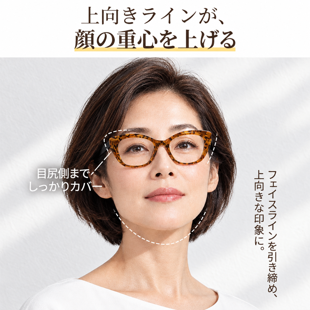 【若見え・小顔効果】Eterlens フォックス型 老眼鏡 おしゃれ | 究極の小顔効果ビッグフレーム | 上品さ漂うレディース老眼鏡
