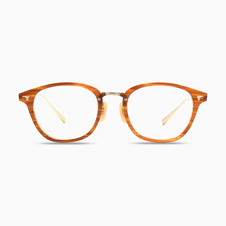 Eterlens|クラシックなボストン型アセテートチタンメガネ|メタルブリッジ|オーダーメイド