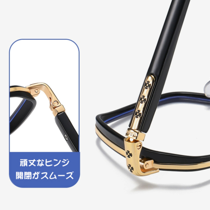 Eterlens｜レトロなダブルブリッジビッグフレームメガネ｜おしゃれな彫刻デザイン｜超軽量でスタイリッシュ