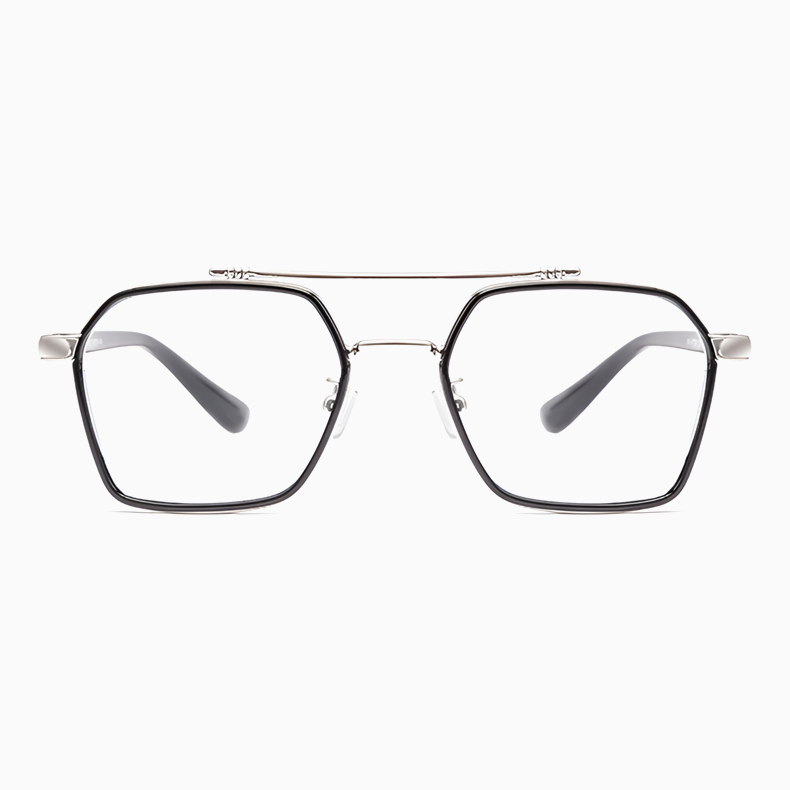 Eterlens｜レトロなダブルブリッジビッグフレームメガネ｜おしゃれな彫刻デザイン｜超軽量でスタイリッシュ