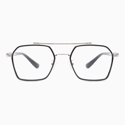 Eterlens｜レトロなダブルブリッジビッグフレームメガネ｜おしゃれな彫刻デザイン｜超軽量でスタイリッシュ