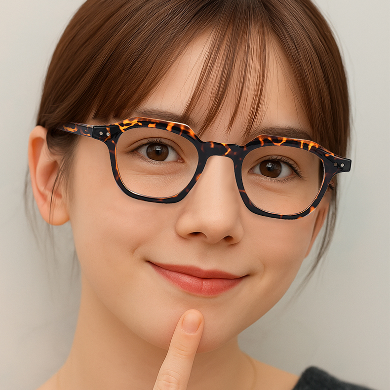 Eterlens｜超軽量アセテート製クラウンパントメガネ｜クラシックな太セル