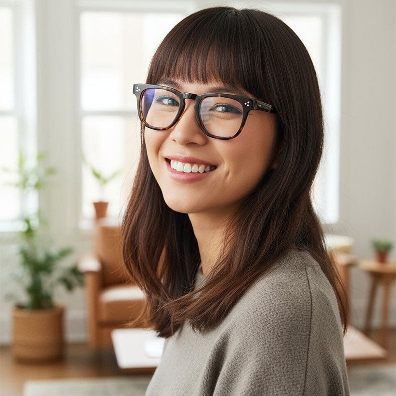 Eterlens 知性の窓｜レトロ感漂う超軽量ウェリントン型メガネ｜上質感あふれる