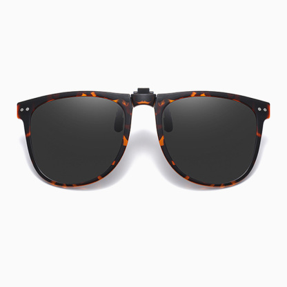 Eterlens｜リベット付きメタルフレーム｜偏光・眩しさ対策｜跳ね上げ式折りたたみクリップオンサングラス