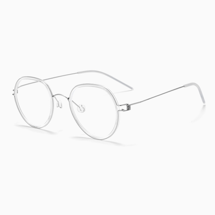 Eterlens｜6g超軽量セミチタンネジなしデザイン｜度付き対応｜レトロ風メガネ