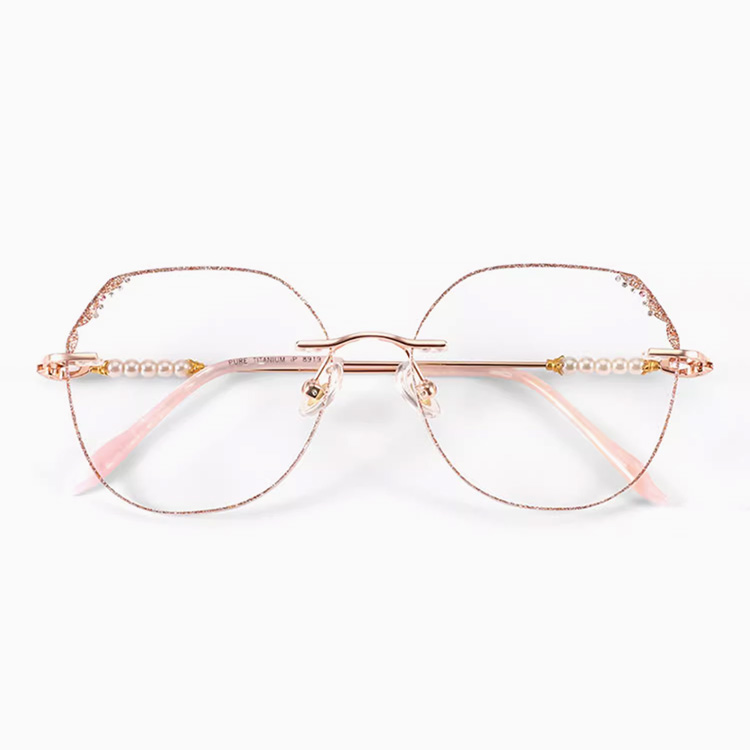 Eterlens ブルーライトカット老眼鏡 | パール装飾 | ファッショナブルで若見え | 形状記憶金属素材