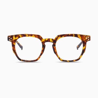 Eterlens  |  リベット付き多角形フレームの樹脂老眼鏡  |  ブルーライトカット  |  レトロスタイル