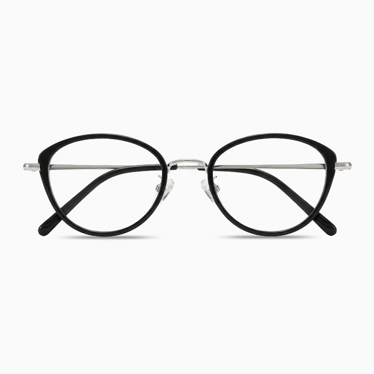 Eterlens｜純チタン＋TR超軽量キャットアイメガネ｜度付き対応｜さりげない小さめカーブ｜すっぴんでも肌映え