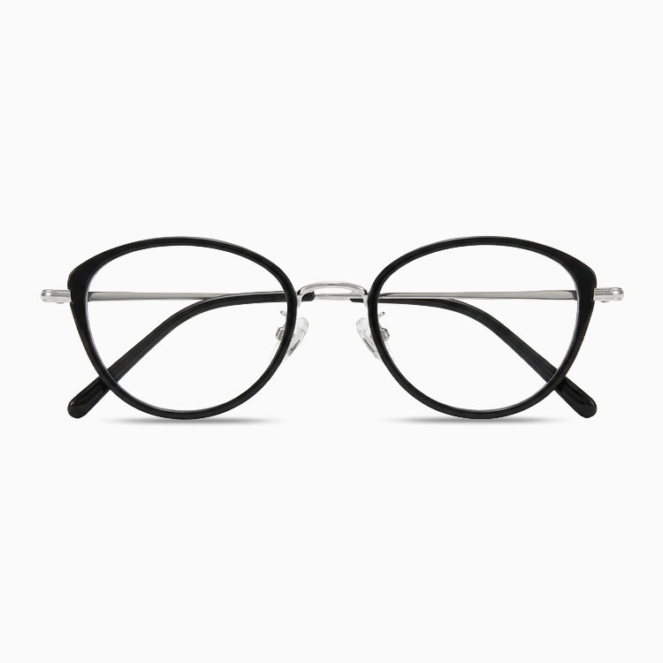 Eterlens｜純チタン＋TR超軽量キャットアイメガネ｜度付き対応｜さりげない小さめカーブ｜すっぴんでも肌映え