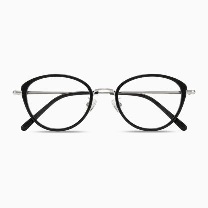 Eterlens｜純チタン＋TR超軽量キャットアイメガネ｜度付き対応｜さりげない小さめカーブ｜すっぴんでも肌映え