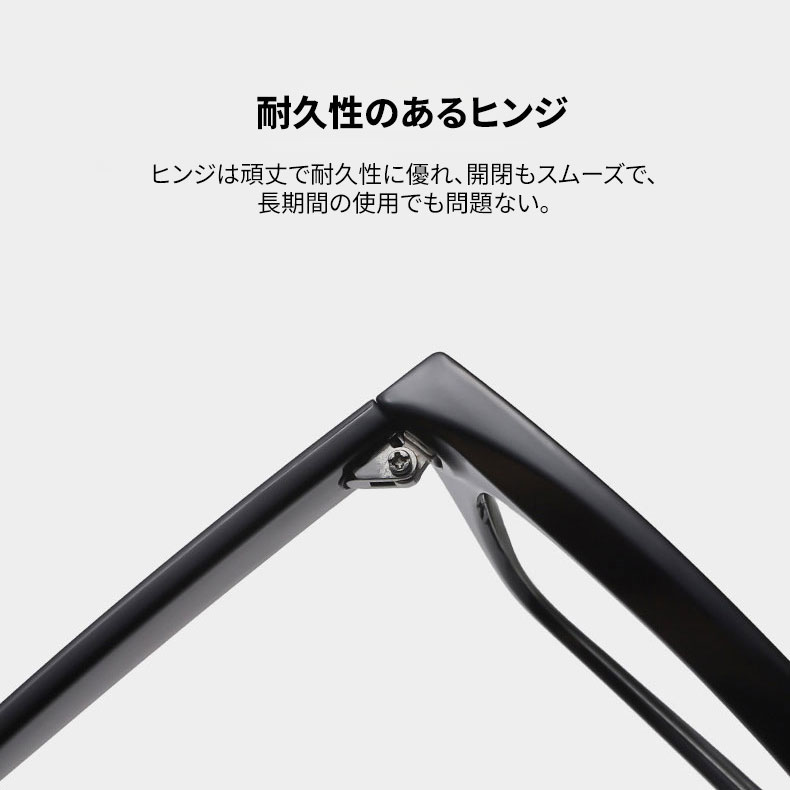 【小顔効果・太縁フレーム】Eterlens おしゃれなビッグフレーム老眼鏡｜クラシック 黒縁｜ブルーライトカット機能｜顔型カバー ｜ユニセックス - 商品画像 10/16 (Square BlueGuard)