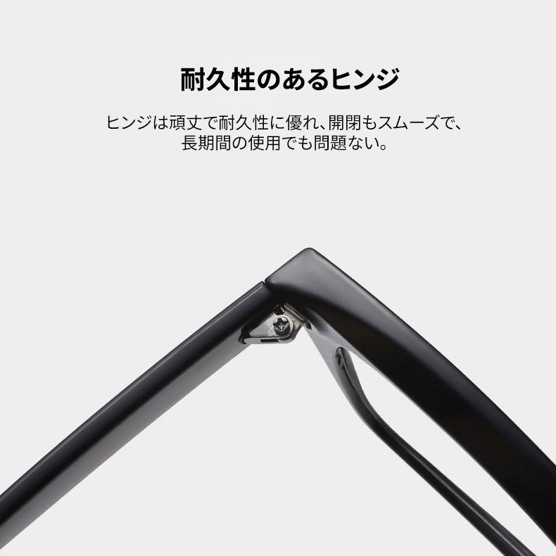 【小顔効果・太縁フレーム】Eterlens おしゃれなビッグフレーム老眼鏡｜クラシック 黒縁｜ブルーライトカット機能｜顔型カバー ｜ユニセックス