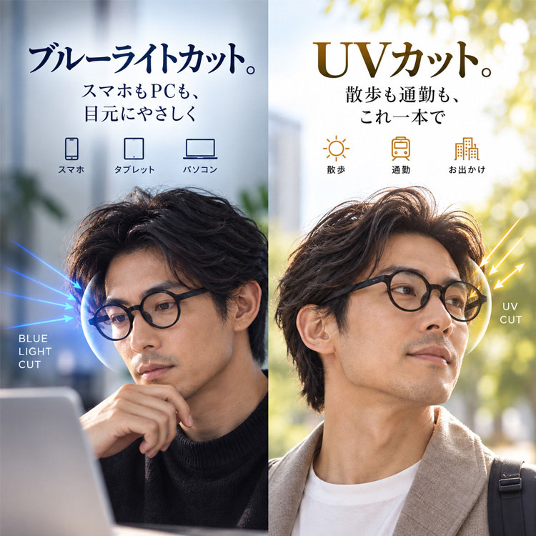 【時の円環・鼻筋すっきり】Eterlens レトロなリーディンググラス │つるの先端にウェイトを配した後方重心設計│快適でずれにくい