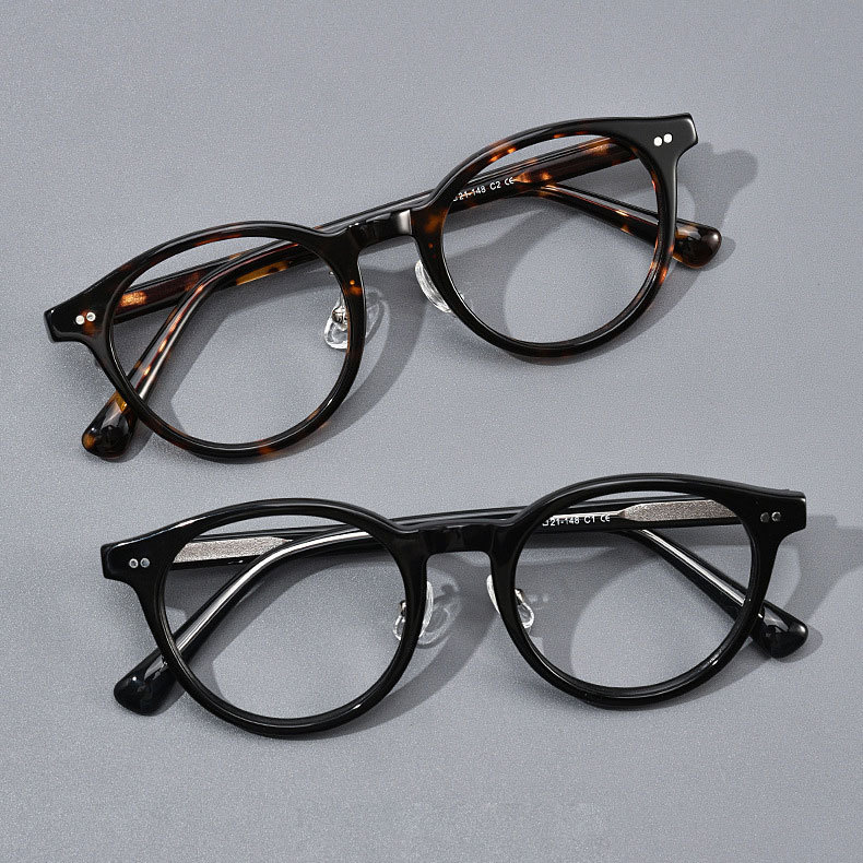 Eterlens  | リベット付きボストンビッグフレームメガネ | 上質感漂うレトロスタイル