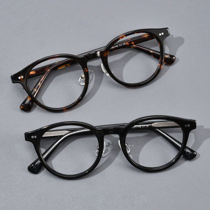 Eterlens  | リベット付きボストンビッグフレームメガネ | 上質感漂うレトロスタイル