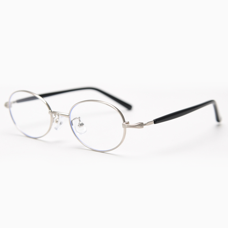 Eterlens|楕円形メタルフレーム|ブルーライトカットで目を守る|レトロ風メガネ