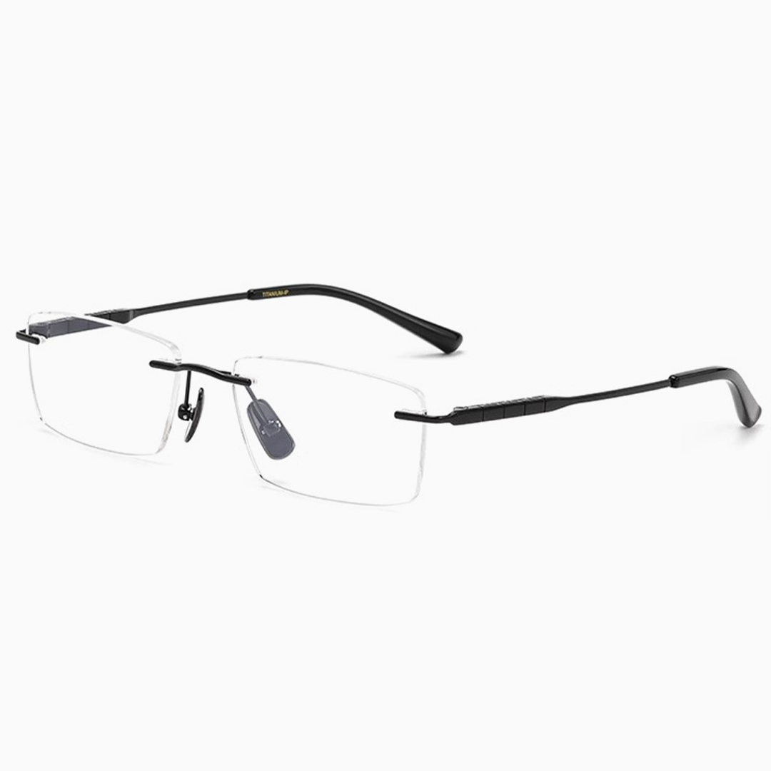 【軽やかな掛け心地】Eterlens 約10g 純チタン リムレスメガネ｜ブルーライトカット｜UVカット